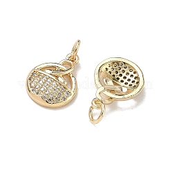 Pendentifs avec zircon cubiques à micro-pavés en laiton&nbsp;KK-D235-15G