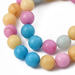 Conjuntos de pulseras con dijes elásticos con cuentas de jade blanco natural redondo&nbsp;BJEW-JB05428