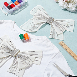 Großer Kragenbesatz mit dekorativer Organza-Stickerei und Schleife&nbsp;AJEW-WH0518-41A