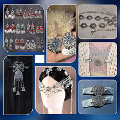 48 pièces 16 styles liens de composants de lustre en alliage de style tibétain&nbsp;FIND-PH0061-94