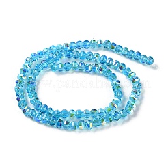 Transparentes perles de verre de galvanoplastie brins&nbsp;GLAA-Q099-H01-06