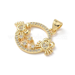 Pendentifs avec zircon cubiques à micro-pavés en laiton&nbsp;KK-S337-08G-E