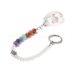 Pendule de radiesthésie perlé de pierres précieuses de chakra&nbsp;PALLOY-JF02023