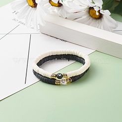 Stretch-Armbänder aus Perlen mit Herzmuster für Frauen&nbsp;BJEW-JB07158
