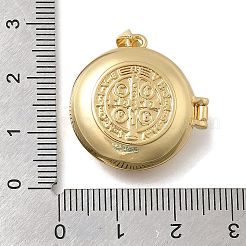 Messing Micro Pave klare Zirkonia Medaillon Anhänger&nbsp;KK-D431-031D-G