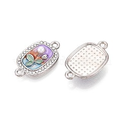 Dijes de conector de aleación de cristal con rhinestone y perlas de imitación ABS&nbsp;PALLOY-T092-08P
