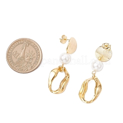 Boucles d'oreilles pendantes en forme de pépites d'acier inoxydable 304&nbsp;EJEW-JE06555-01
