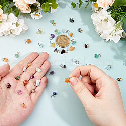 84 stücke 21 arten natürliche granat & aventurin & aquamarin & citrin & aventurin & lapis lazuli & amethyst chip charms&nbsp;PALLOY-FH00142