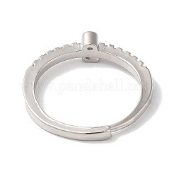 Anelli regolabili numero 2 da donna con placcatura in ottone con zirconi cubici trasparenti&nbsp;RJEW-S407-09P-02