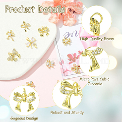 10 pz 10 stili ottone micro pavé zirconia cubica charms&nbsp;KK-CJ0003-75