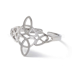 Anello polsino aperto cavo in acciaio inossidabile 304 con nodo da marinaio anti-ossidazione per donna&nbsp;LS-RJEW-E073-03P