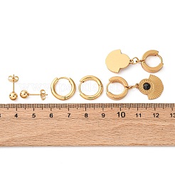 Ohrstecker- und Creolen-Set aus 304er Edelstahl für Damen&nbsp;EJEW-U063-04G