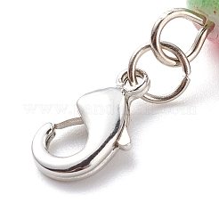 Decorazioni pendenti con perline rotonde in resina verniciata a spruzzo bicolore&nbsp;HJEW-JM00750