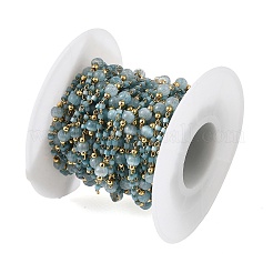 Laiton main chaînes de perles de verre&nbsp;GL-CBA1C06-01G-01