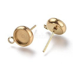 Boucles d'oreilles à tige en acier inoxydable 304 avec placage ionique (IP)&nbsp;STAS-I161-01B-G