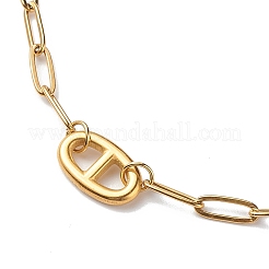 Ovales Gliederarmband und Halskette aus 304 Edelstahl mit Büroklammerketten&nbsp;SJEW-JS01254