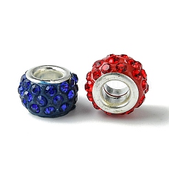 60 Stück 12 Farben Polymer Clay Strass europäischen Perlen&nbsp;CPDL-FS0001-02
