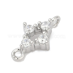Ciondoli connettore in ottone con micro pavé di zirconi chiari&nbsp;KK-Z094-08P-02