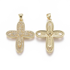 Pendentifs avec zircon cubiques à micro-pavés en laiton&nbsp;ZIRC-F115-16G