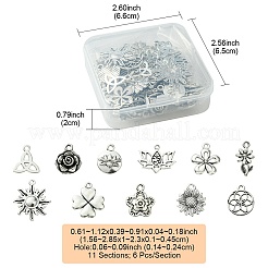 66 pièces 11 styles pendentifs en alliage de style tibétain&nbsp;FIND-FS0002-22
