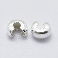 925 Crimpperlenabdeckung aus Sterlingsilber&nbsp;STER-G027-27S-4mm