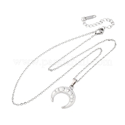 Collane con ciondolo in acciaio inossidabile 304 a doppio corno&nbsp;NJEW-M096-09P