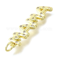 Pendentifs en laiton avec micro pavé de zircone cubique pour la fête des mères&nbsp;X-KK-V007-26G