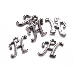Gunmetal überzogene Legierung Buchstaben Anhänger&nbsp;PALLOY-P097-03-H