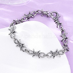 316 chirurgischer Edelstahl große Stacheldraht-Gliederkettenarmbänder für Männer und Frauen&nbsp;BJEW-Q349-17AS