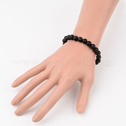 Natürliche Lava Rock Perlen Stretch Armbänder&nbsp;X-BJEW-JB02263