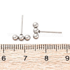 Orecchini a perno con barra orizzontale in acciaio inossidabile 201 anti-ossidazione con perno in acciaio inossidabile 316 per donna&nbsp;X-STAS-K238-01P