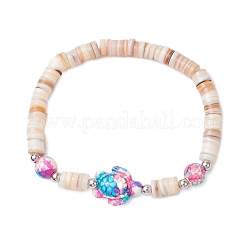 Bracelets en perles de coquillages d'eau douce naturelles avec tortues de mer et étoiles de mer&nbsp;BJEW-55.0-04