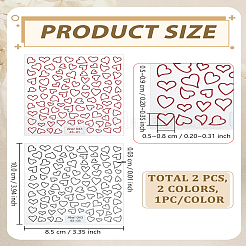 2 hoja de pegatinas de PVC para uñas con diseño de corazón en 2 colores&nbsp;MRMJ-LP0002-06