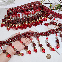Ruban de dentelle à franges en polyester de 4 m&nbsp;DIY-OC0013-57D