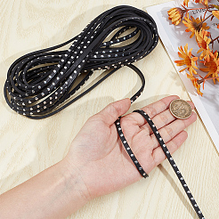 Flache Lederschnur für Schuhmacher mit Metallniete&nbsp;AJEW-WH0561-08B