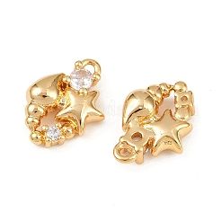 Breloques en laiton micro pavé de zircones cubiques sur le thème de l'océan&nbsp;X1-KK-F902-08T-G