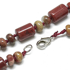 Collane di perline diaspro arcobaleno rosso naturale&nbsp;NJEW-S392-19