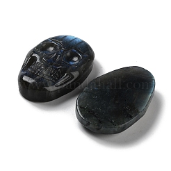 Natürliche Labradorit-Cabochons mit Gravur&nbsp;G-C097-01B