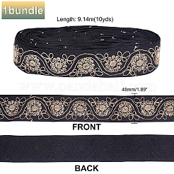 Rubans polyester jacquard style ethnique&nbsp;SRIB-WH0011-017B