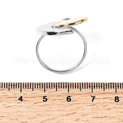 Verstellbare offene Manschettenringe aus 304 Edelstahl für Damen&nbsp;RJEW-Z134-02GP