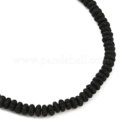 Braccialetti elastici da uomo con rondelle di pietra lavica naturale e perline crociate in turchese sintetico&nbsp;BJEW-JB12054-02