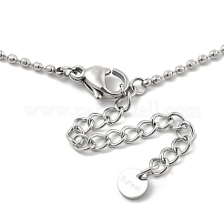 Collane a catena con palline piatte e a goccia in zirconia cubica in acciaio inossidabile 304 per donna&nbsp;NJEW-F328-11P-03