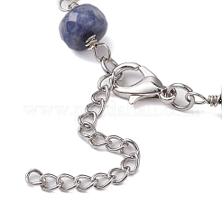Braccialetti con catena a maglie di pietre preziose sfaccettate rondelle&nbsp;BJEW-JB10831