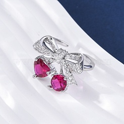 Manschettenringe aus Messing mit Mikropavé-Zirkonia für Damen&nbsp;RJEW-A062-01P