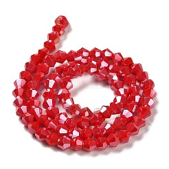 Brins de perles de verre galvanisées de couleur unie opaque&nbsp;EGLA-A039-P4mm-B02