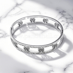 Scharnierarmreifen aus 304 Edelstahl und Kristall-Strass für Damen&nbsp;FS-WG5D899-02
