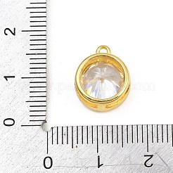 Breloques de zircone cubique clair pavés en laiton&nbsp;CU-CBAD306-24C-G