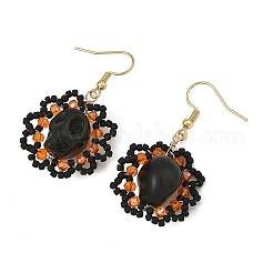 Boucles d'oreilles pendantes en forme de crâne&nbsp;EJEW-MZ00807-01