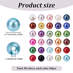 1800pcs 30 Farben nachgemachte Perlenacrylperlen&nbsp;OACR-SP0001-17