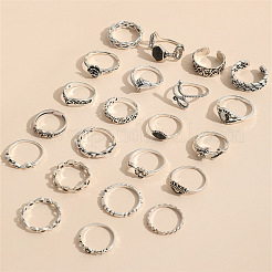 22 Stück Fingerring-Sets aus Emaille-Legierung&nbsp;FS-WG8BC7B-01